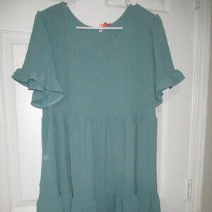 Green Dress Relax Fit Size Medium by Bloom Chic